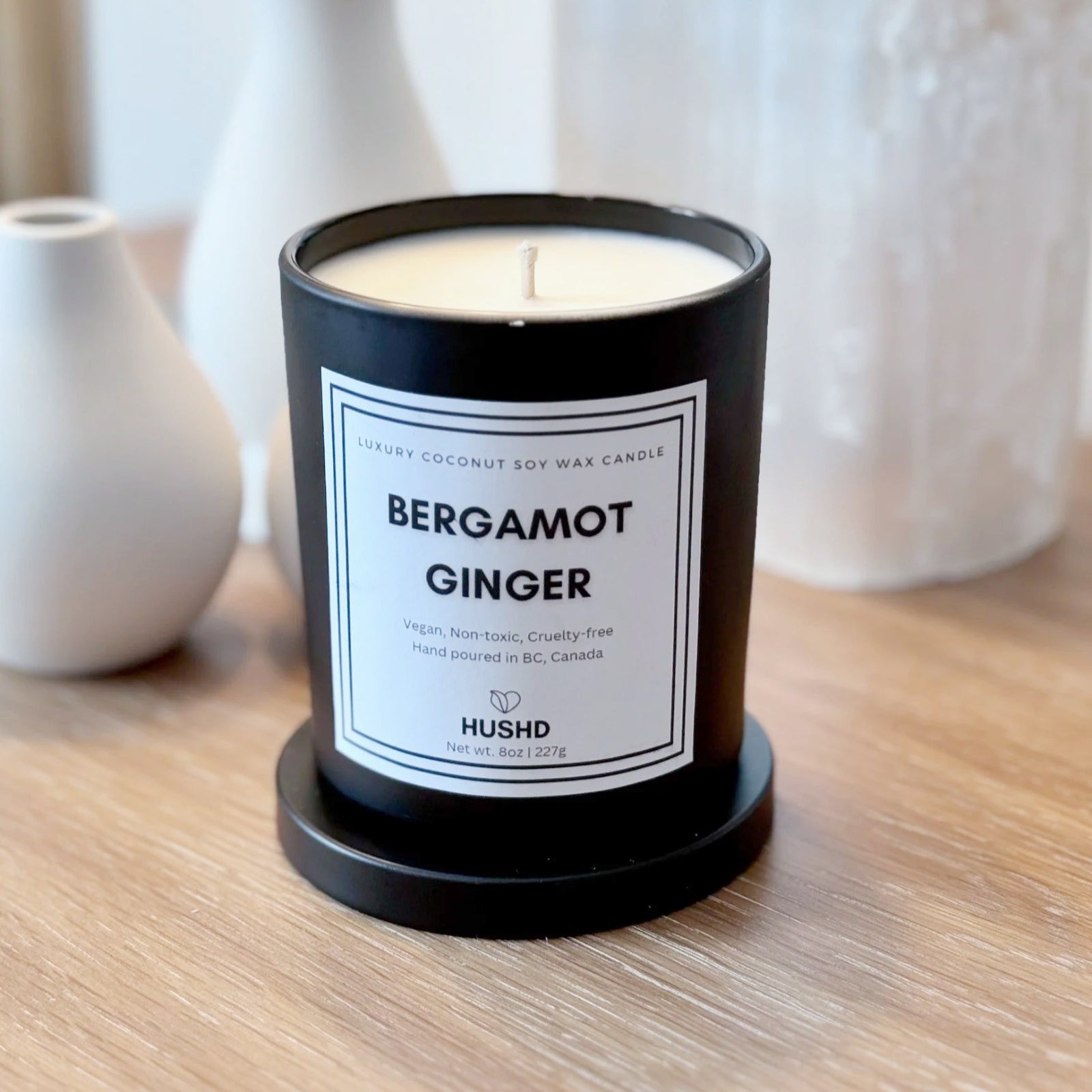 Bergamot Ginger coconut soy candle with citrus, sandalwood & warm spice. Luxury hand-poured in Canada, eco-friendly & vegan.