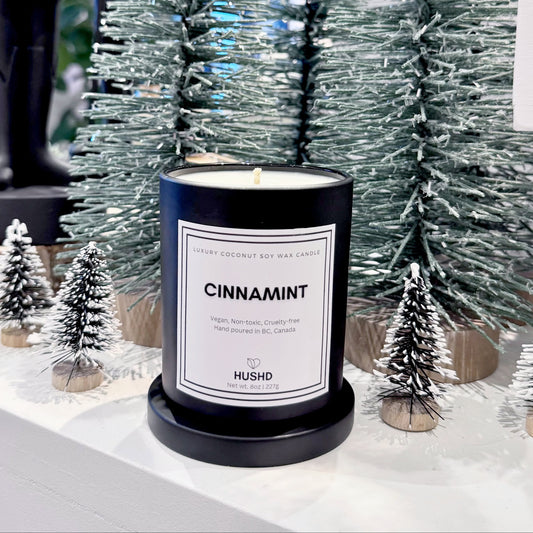 Cinnamint coconut soy Christmas candle with cinnamon, mint and sweet spice notes. Order the perfect gift now.