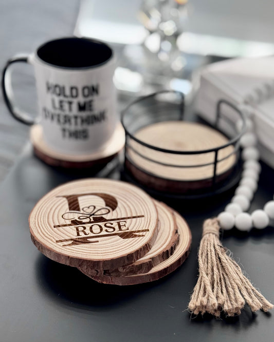 Monogram Wood Coaster